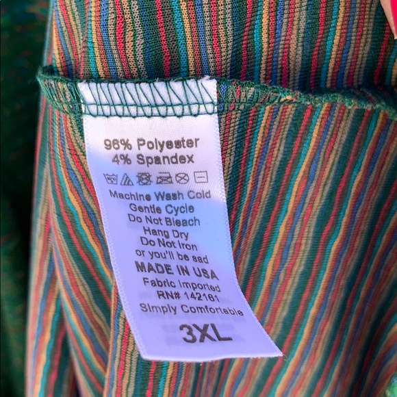 NWT Lularoe Green Amelia Day Dress 3XL - Picture 6 of 9